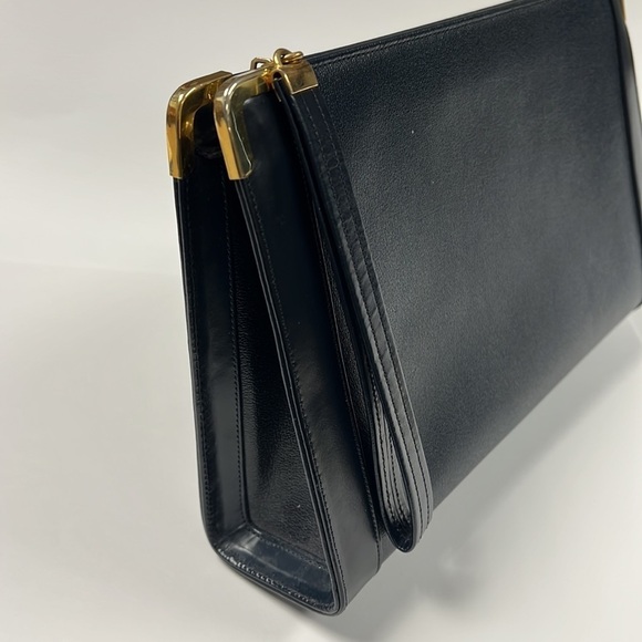 Koret Dark Navy Blue Leather Zip Large Wristlet Clutch Bag - Picture 4 of 8